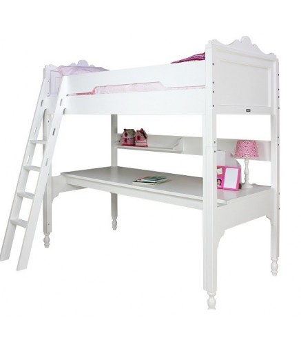 Alto Letto a soppalco (con scivania) Belle bianco di Bopita Alto Letto a soppalco (con scivania) Belle bianco di Bopita