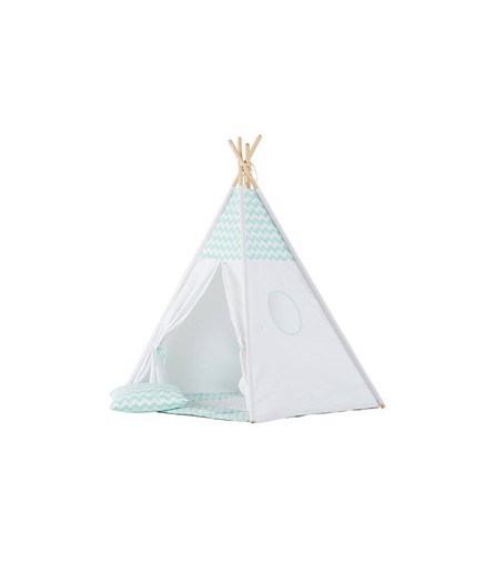 Tenda Tepee Zig Zag Menta e Grigio Tenda Tepee Zig Zag Menta e Grigio