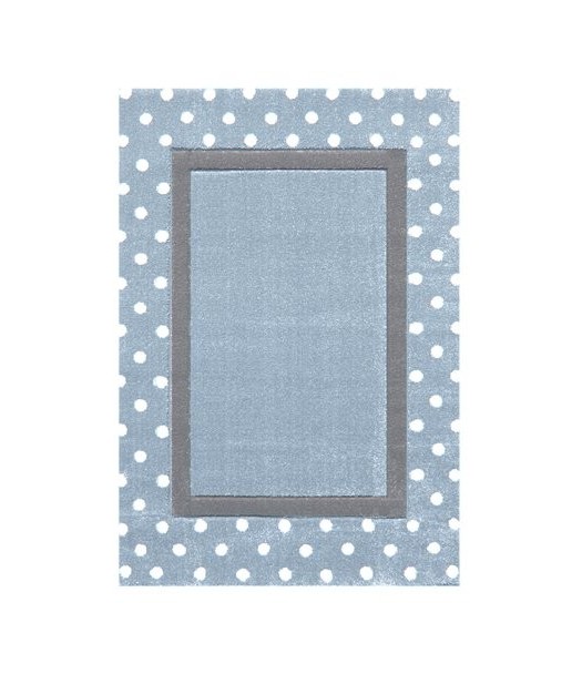 TAPISO Baby Tappeto per Cameretta dei Bambini Rosa Blu Grigio Bianco Piazze  Geometrico 180 x 250 cm