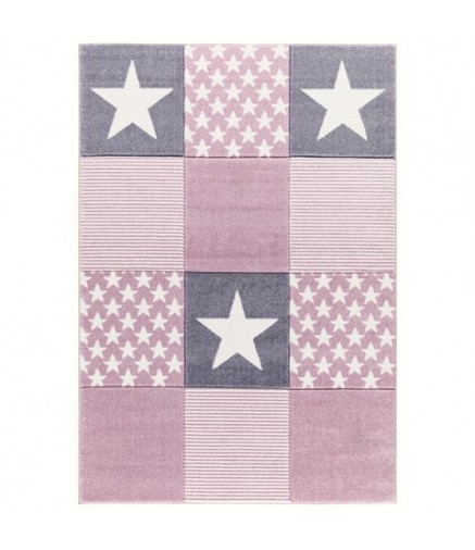 Tappeto Rosa con Stelle Bianche Tappeto Rosa con Stelle Bianche