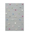 Tappeto Grigio con Pois Multicolor Lana Vergine