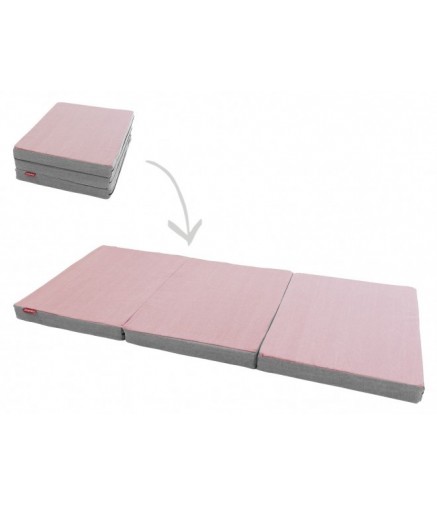 Materasso Pieghevole Grigio e Rosa Materasso Pieghevole Grigio e Rosa