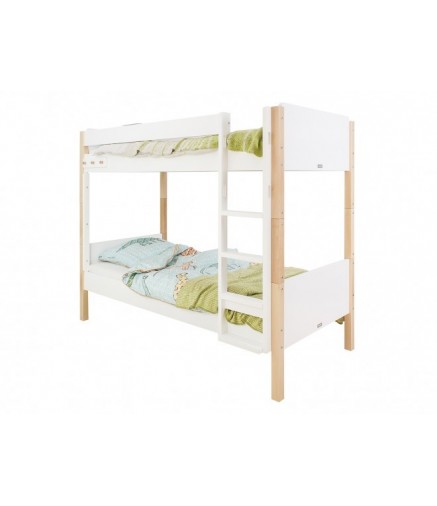 Letto a Castello Jente bianco e legno Bopita Letto a Castello Jente bianco e legno Bopita