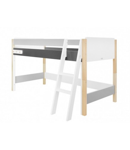 Letto a Castello Jente Combi Bianco con Scaletta Inclinata Letto a Castello Jente Combi Bianco con Scaletta Inclinata