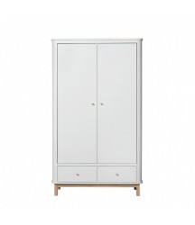 Armadio 2 Ante Oliver Furniture Bianco e Rovere