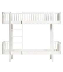 Letto a Castello Wood Scala Frontale Oliver Furniture Bianco